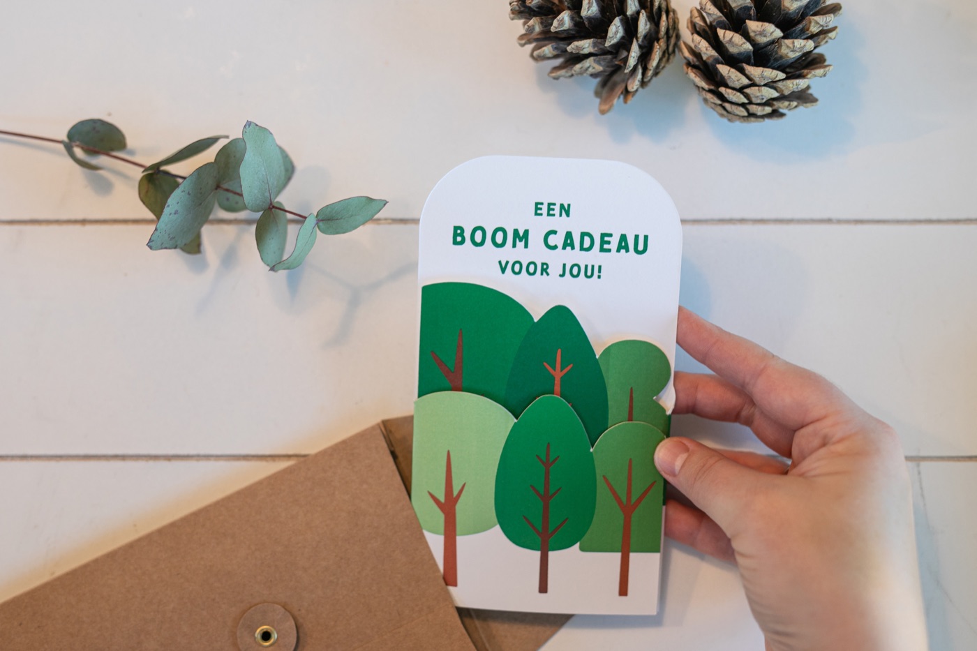 De kaart van het boomcadeau: een boom cadeau voor jou